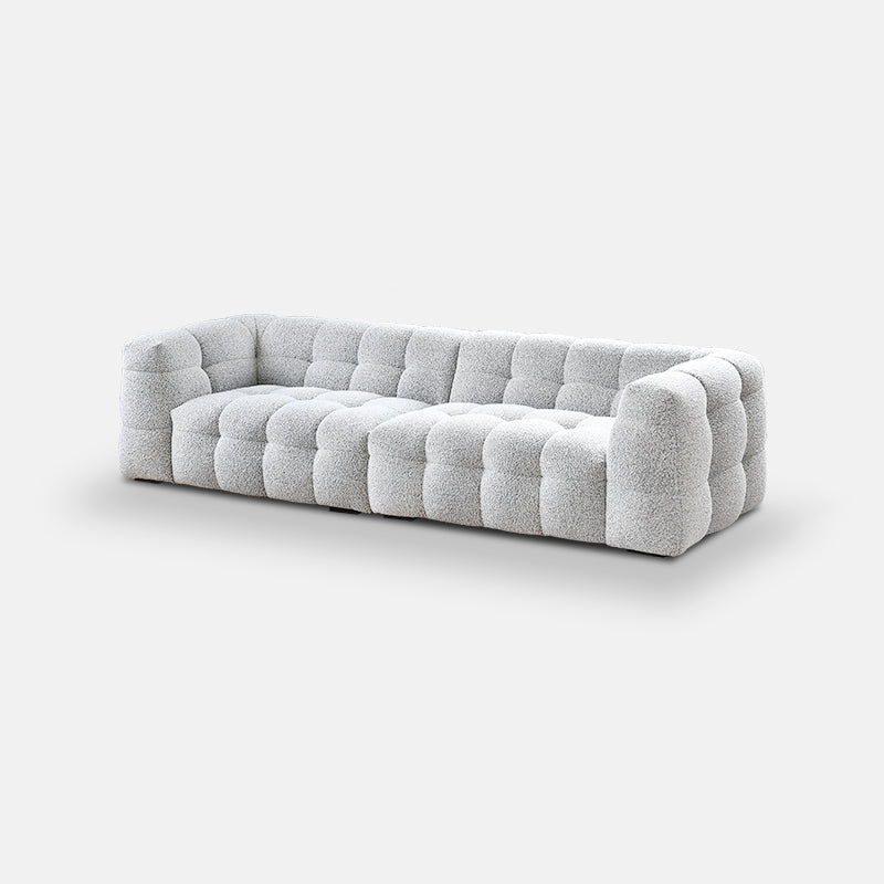 Beige and Gray Standard Seating Tuxedo Arm Sofa Biscuit Back for Apartment