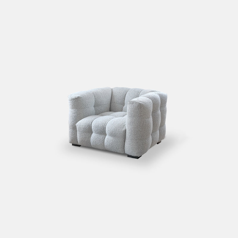 Beige and Gray Standard Seating Tuxedo Arm Sofa Biscuit Back for Apartment
