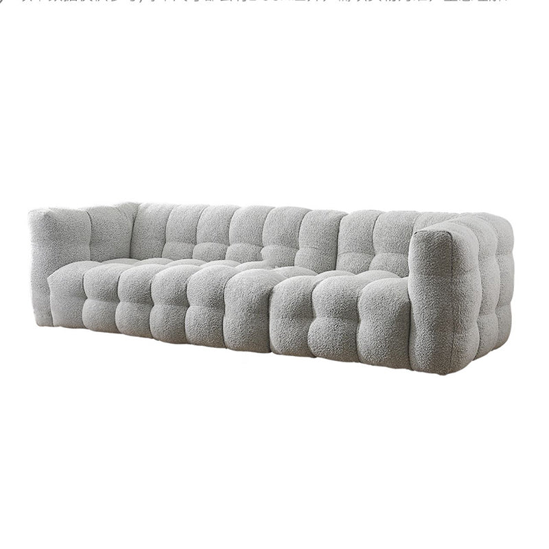 Beige and Gray Standard Seating Tuxedo Arm Sofa Biscuit Back for Apartment