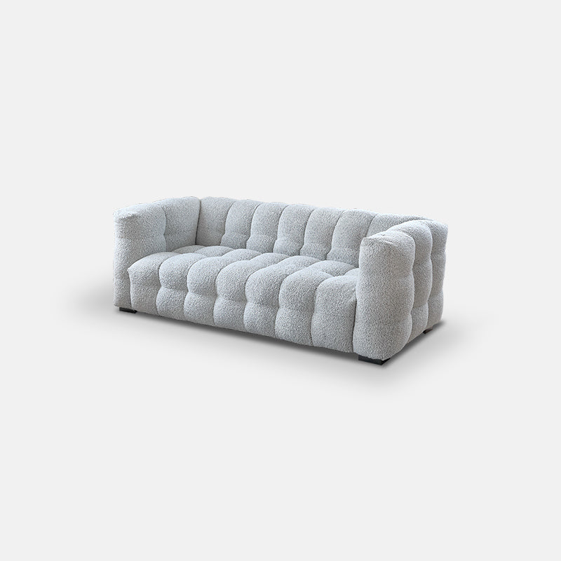 Beige and Gray Standard Seating Tuxedo Arm Sofa Biscuit Back for Apartment
