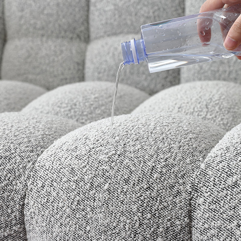Beige and Gray Standard Seating Tuxedo Arm Sofa Biscuit Back for Apartment