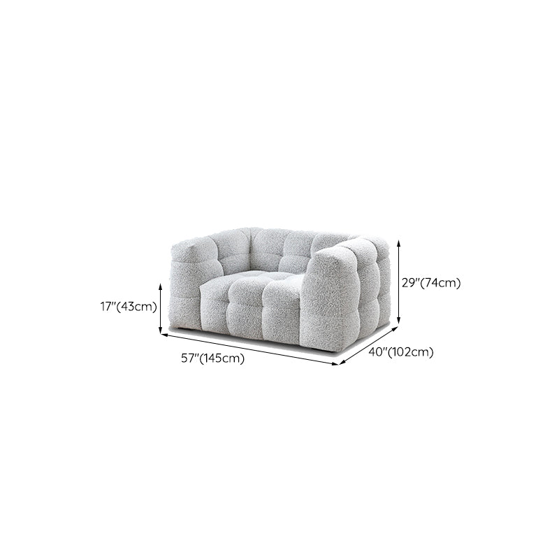 Beige and Gray Standard Seating Tuxedo Arm Sofa Biscuit Back for Apartment