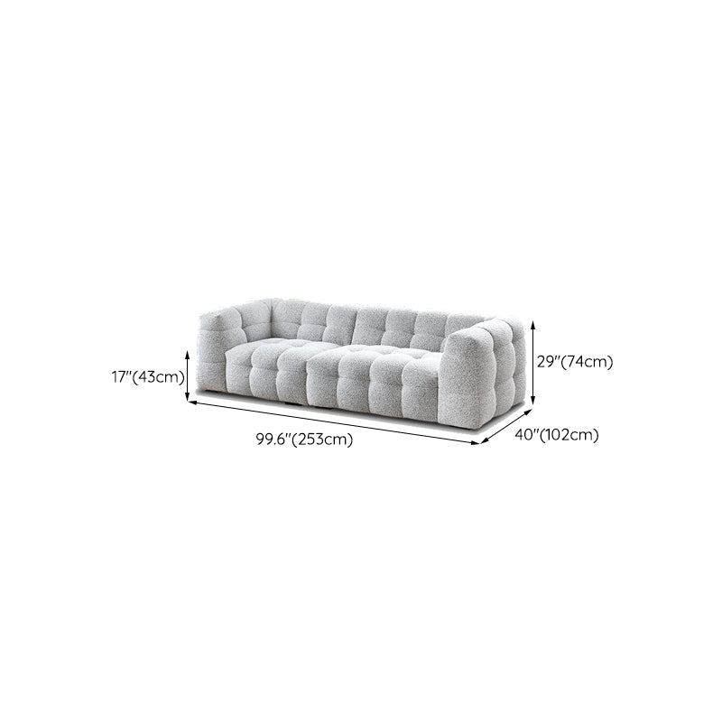 Beige and Gray Standard Seating Tuxedo Arm Sofa Biscuit Back for Apartment
