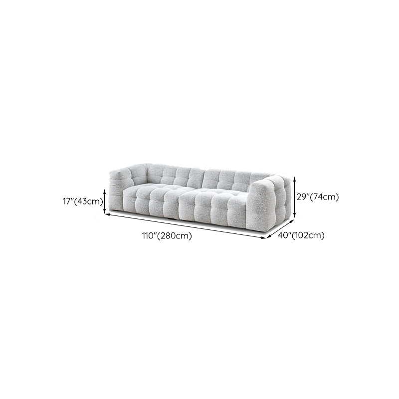 Beige and Gray Standard Seating Tuxedo Arm Sofa Biscuit Back for Apartment