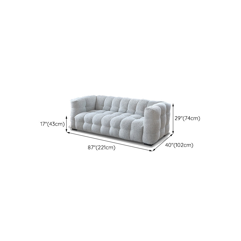Beige and Gray Standard Seating Tuxedo Arm Sofa Biscuit Back for Apartment