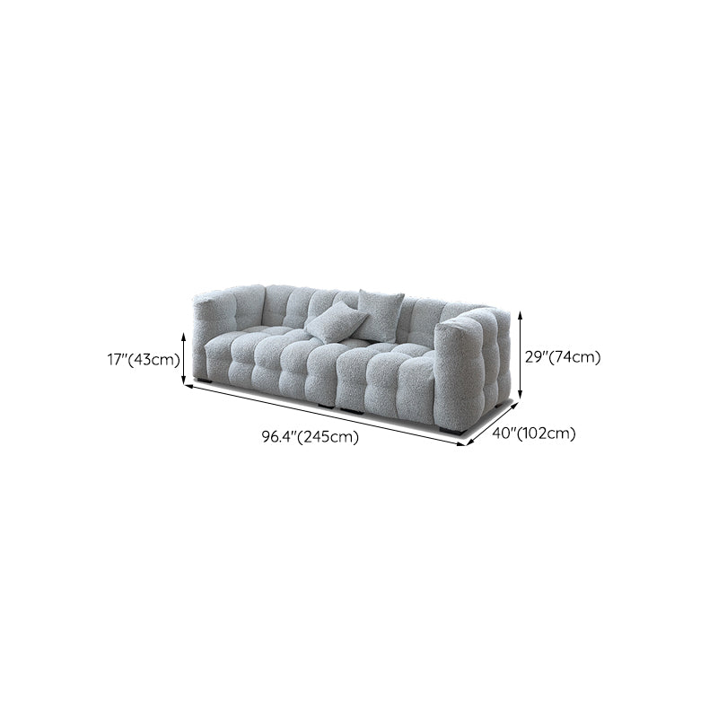 Beige and Gray Standard Seating Tuxedo Arm Sofa Biscuit Back for Apartment