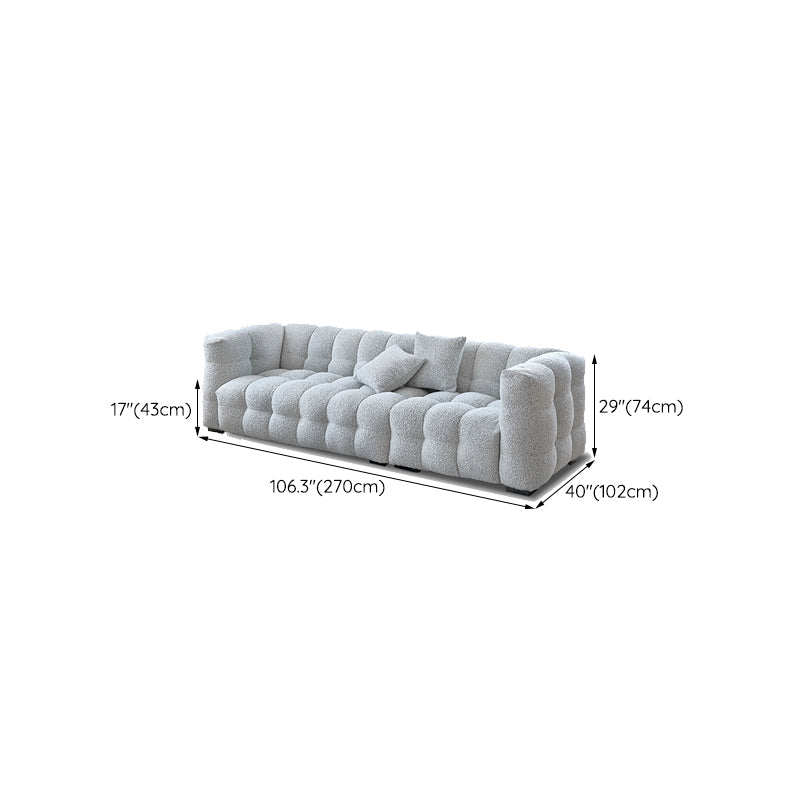 Beige and Gray Standard Seating Tuxedo Arm Sofa Biscuit Back for Apartment