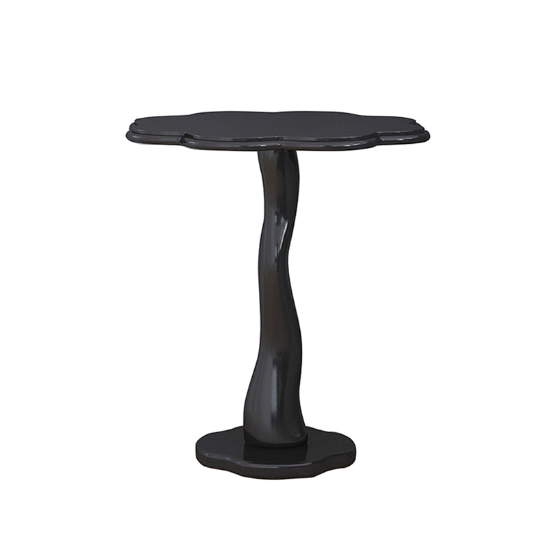 Contemporary Wood Side Table with Cloud Shap Top and 1 Leg Base