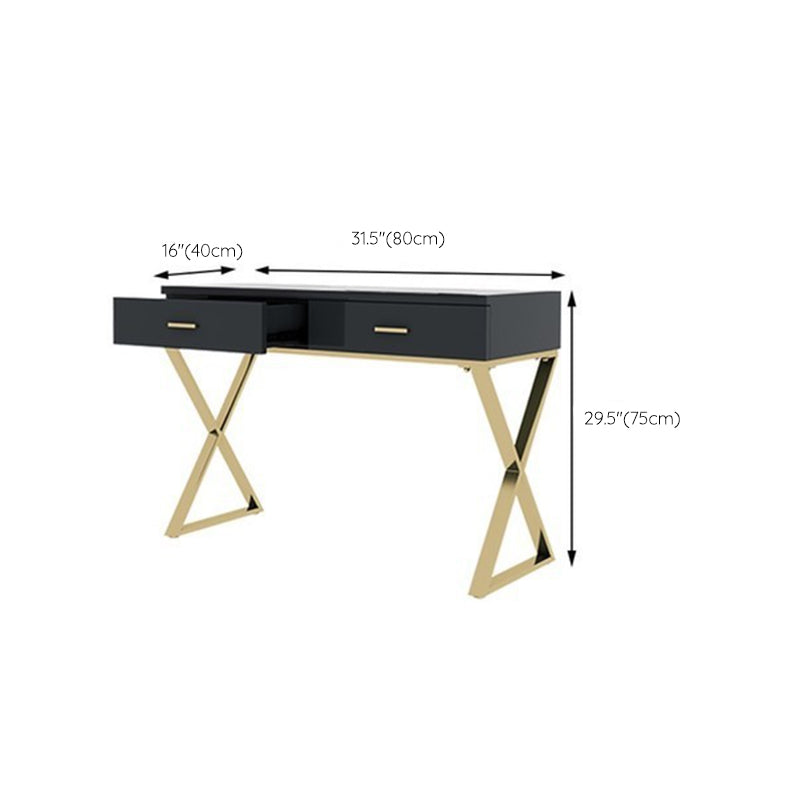 Glam 29.52 " Height 2-Drawer Makeup Table Wooden Vanity Stool
