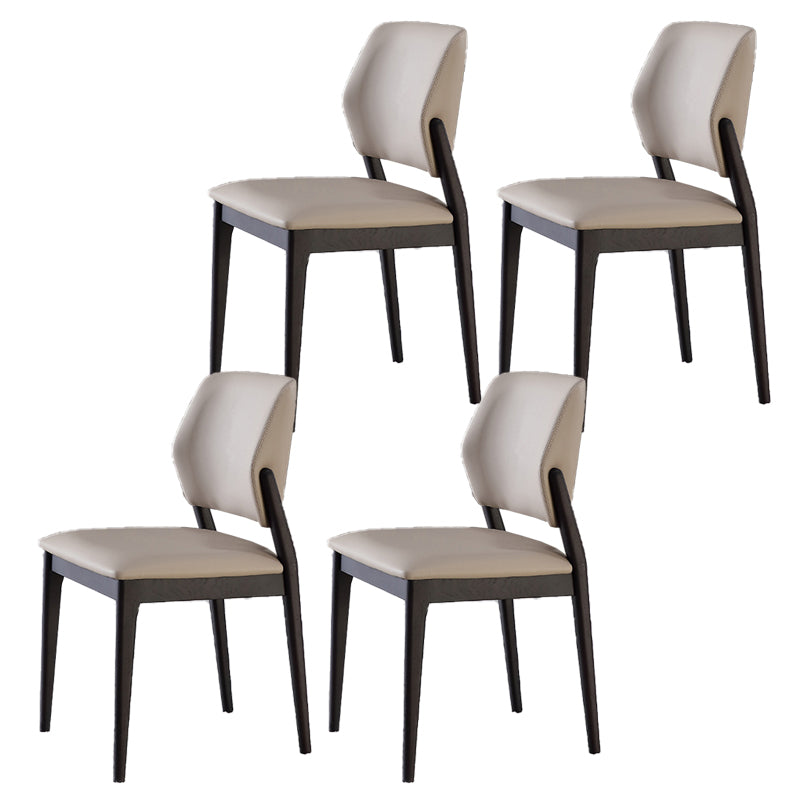 Industrial Solid Wood Side Chair Upholstered Armless Dining Chairs