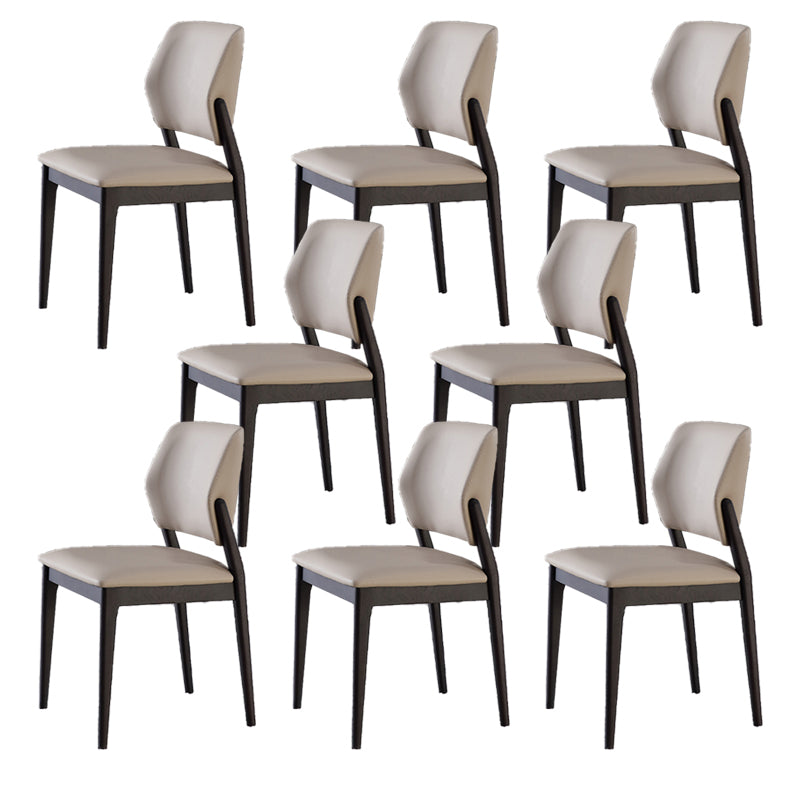 Industrial Solid Wood Side Chair Upholstered Armless Dining Chairs