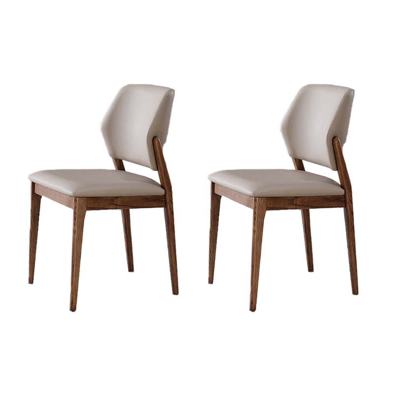 Industrial Solid Wood Side Chair Upholstered Armless Dining Chairs