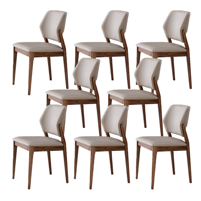 Industrial Solid Wood Side Chair Upholstered Armless Dining Chairs