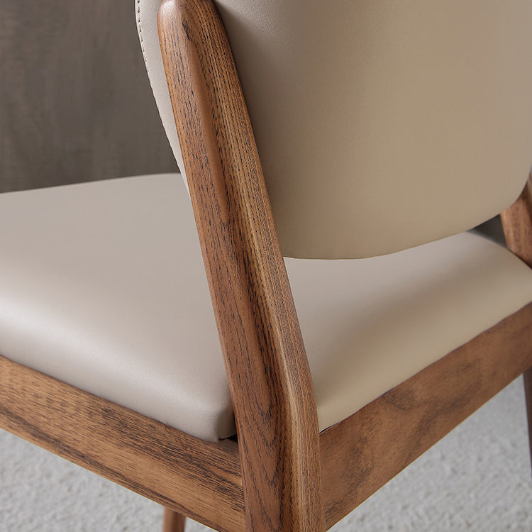 Industrial Solid Wood Side Chair Upholstered Armless Dining Chairs