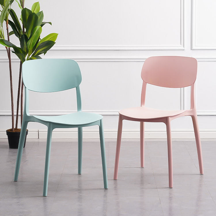 Plastic Dining Armless Kitchen Chair Open Back Dining Side Chair