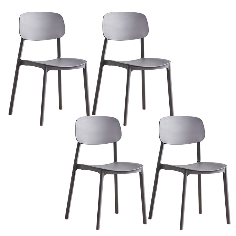 Plastic Dining Armless Kitchen Chair Open Back Dining Side Chair