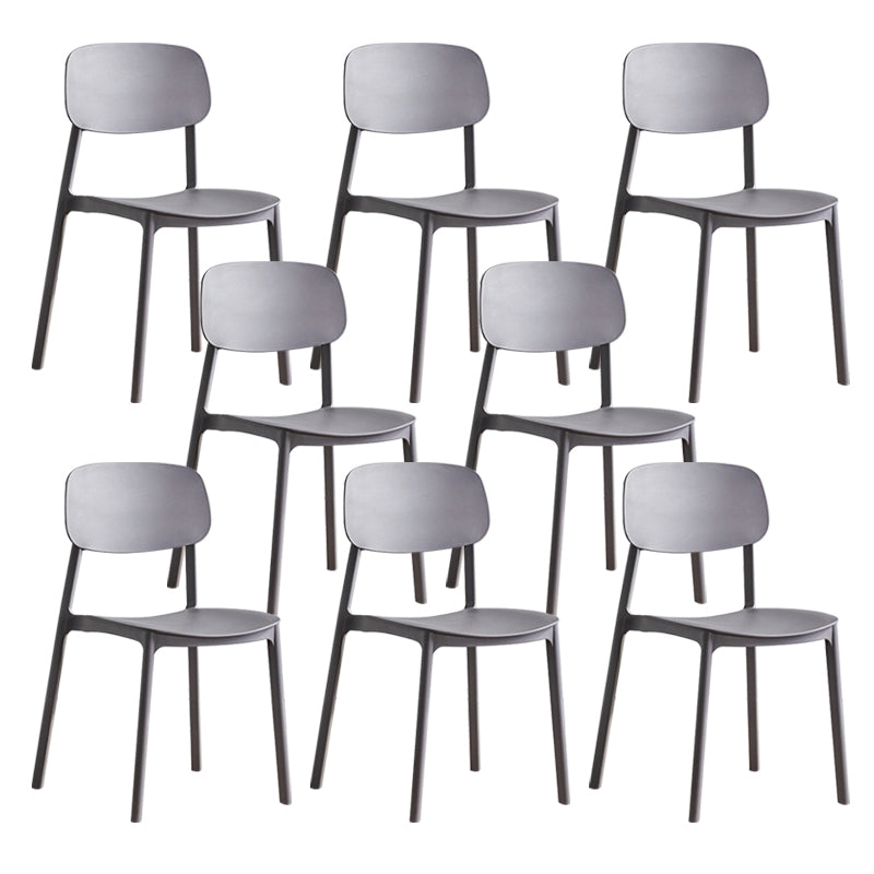 Plastic Dining Armless Kitchen Chair Open Back Dining Side Chair