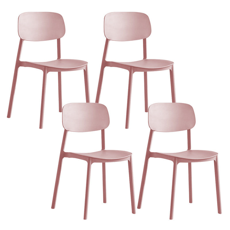 Plastic Dining Armless Kitchen Chair Open Back Dining Side Chair