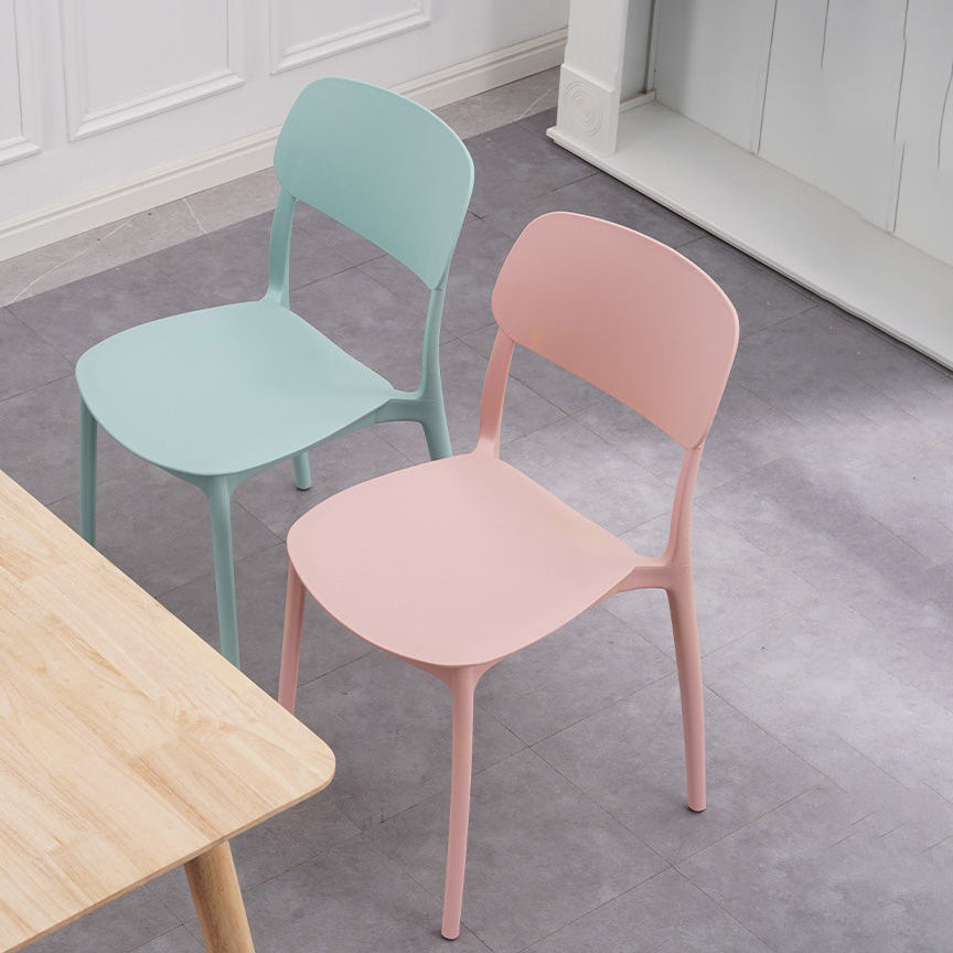 Plastic Dining Armless Kitchen Chair Open Back Dining Side Chair