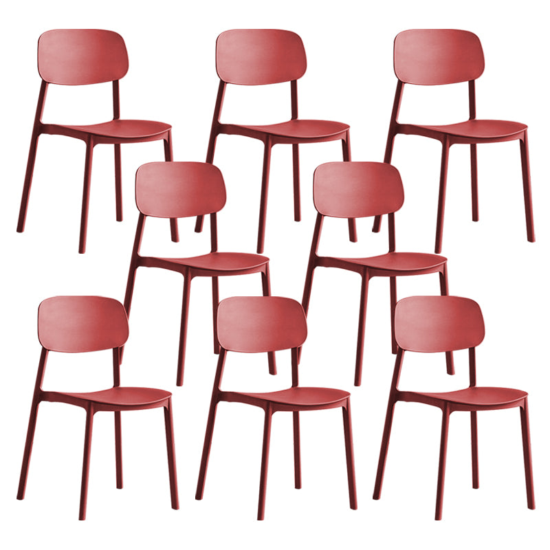 Plastic Dining Armless Kitchen Chair Open Back Dining Side Chair