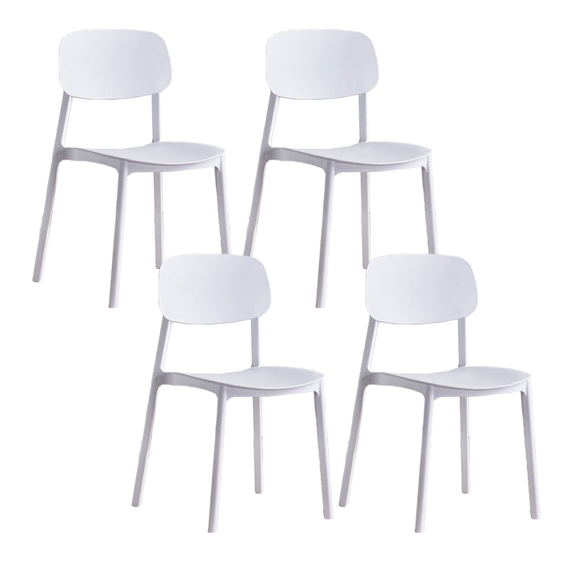 Plastic Dining Armless Kitchen Chair Open Back Dining Side Chair