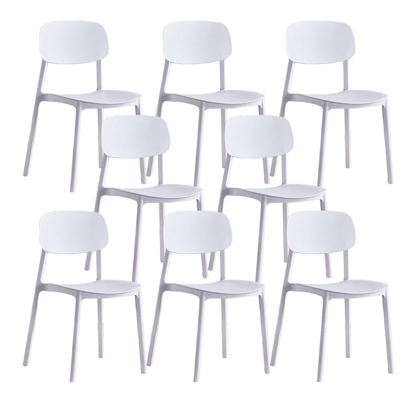 Plastic Dining Armless Kitchen Chair Open Back Dining Side Chair