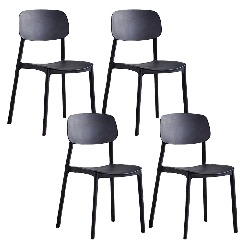 Plastic Dining Armless Kitchen Chair Open Back Dining Side Chair