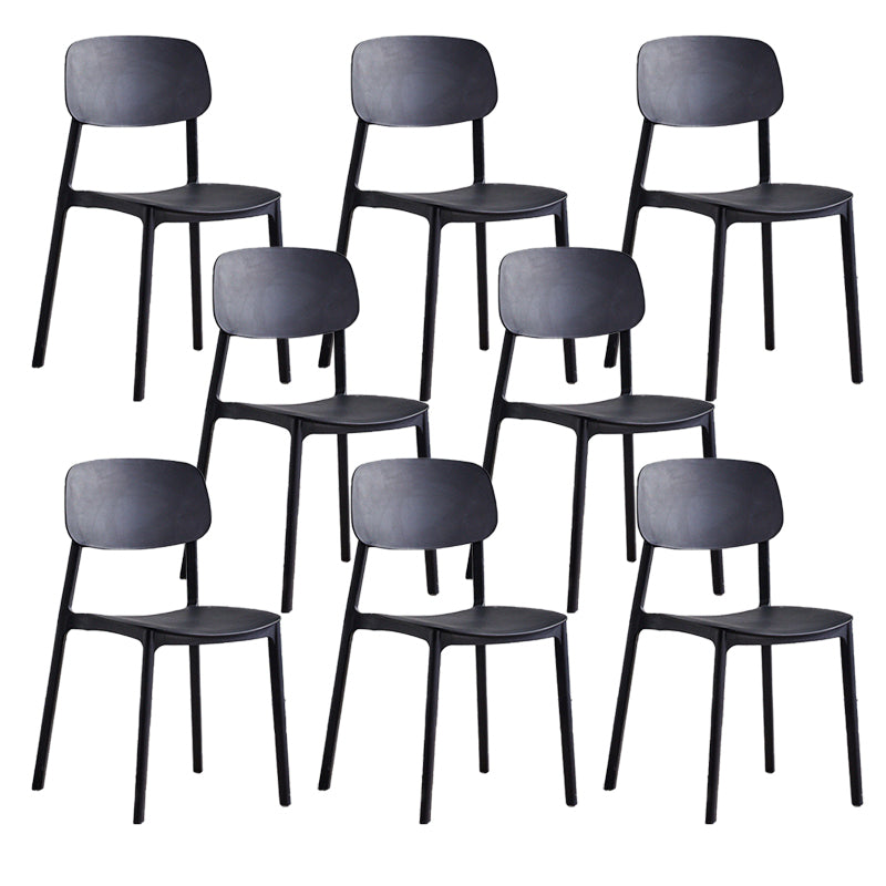 Plastic Dining Armless Kitchen Chair Open Back Dining Side Chair