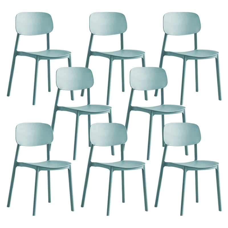 Plastic Dining Armless Kitchen Chair Open Back Dining Side Chair