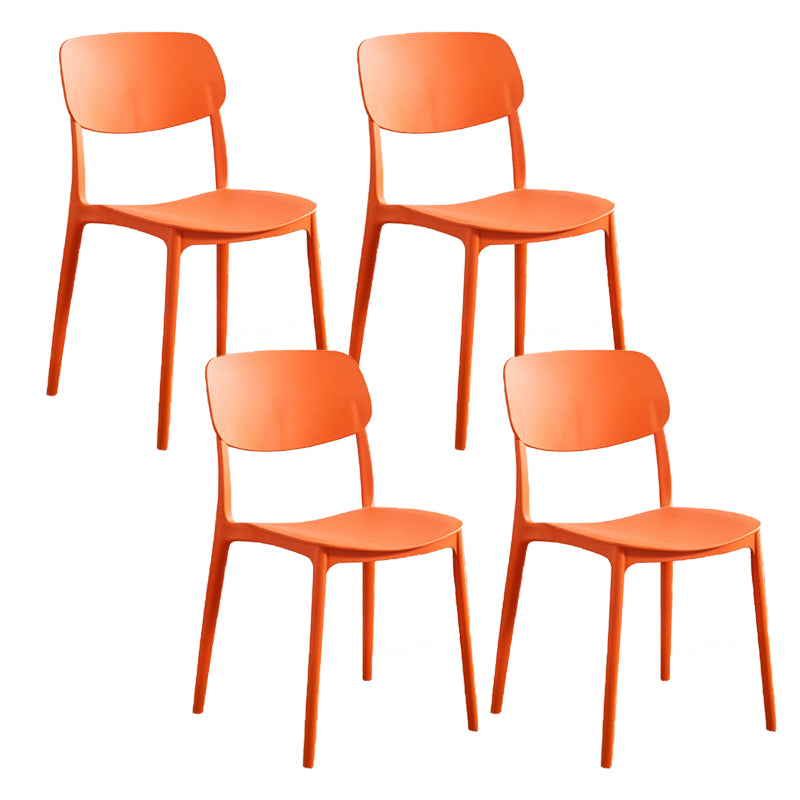 Plastic Dining Armless Kitchen Chair Open Back Dining Side Chair