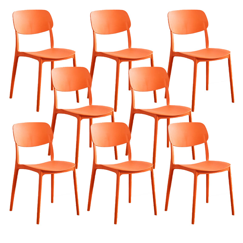 Plastic Dining Armless Kitchen Chair Open Back Dining Side Chair
