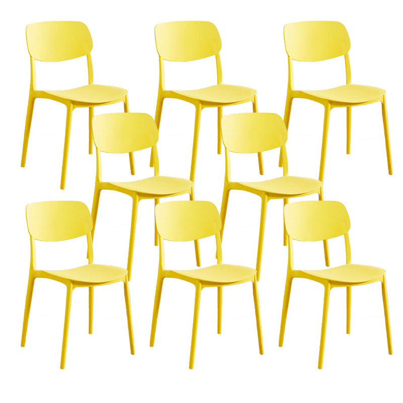 Plastic Dining Armless Kitchen Chair Open Back Dining Side Chair