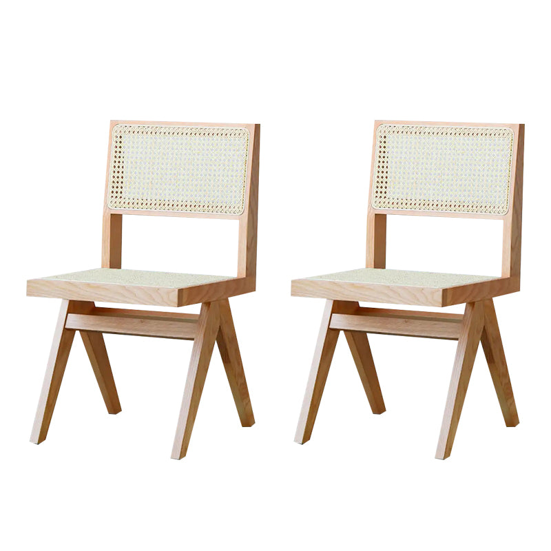 Wood Modern Dining Side Chair Cane Back Dining Chairs for Home
