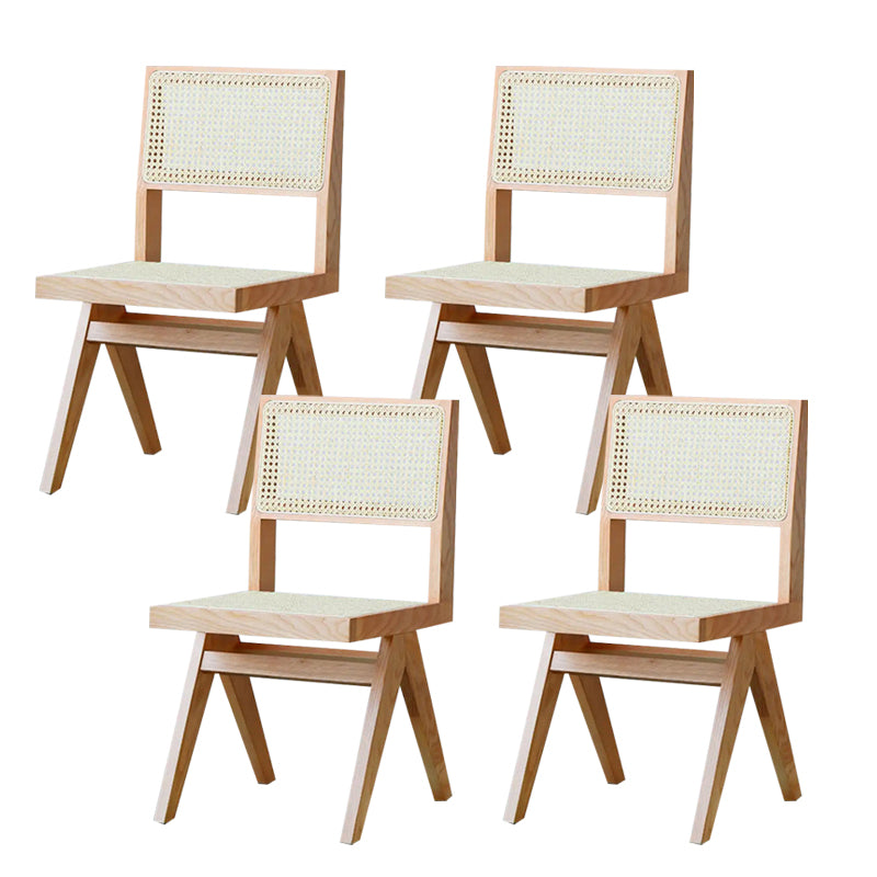 Wood Modern Dining Side Chair Cane Back Dining Chairs for Home