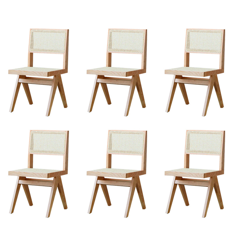 Wood Modern Dining Side Chair Cane Back Dining Chairs for Home