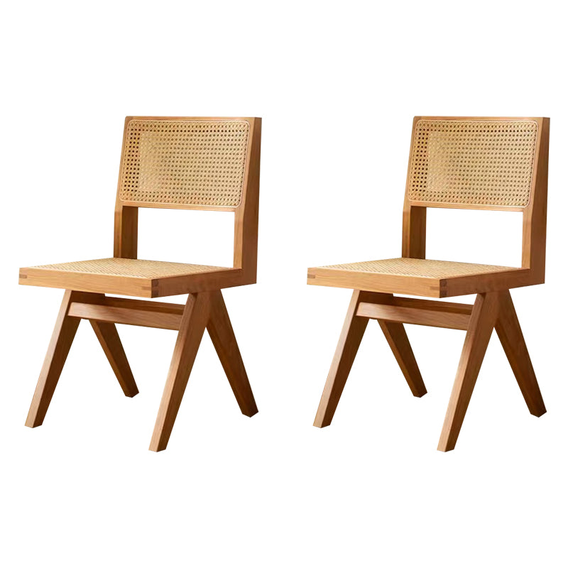 Wood Modern Dining Side Chair Cane Back Dining Chairs for Home