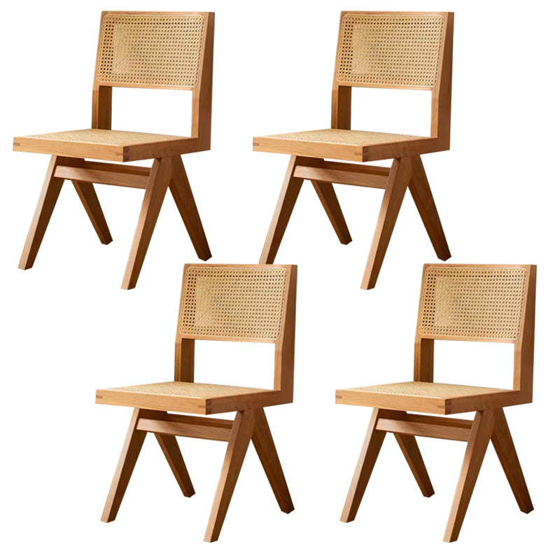 Wood Modern Dining Side Chair Cane Back Dining Chairs for Home