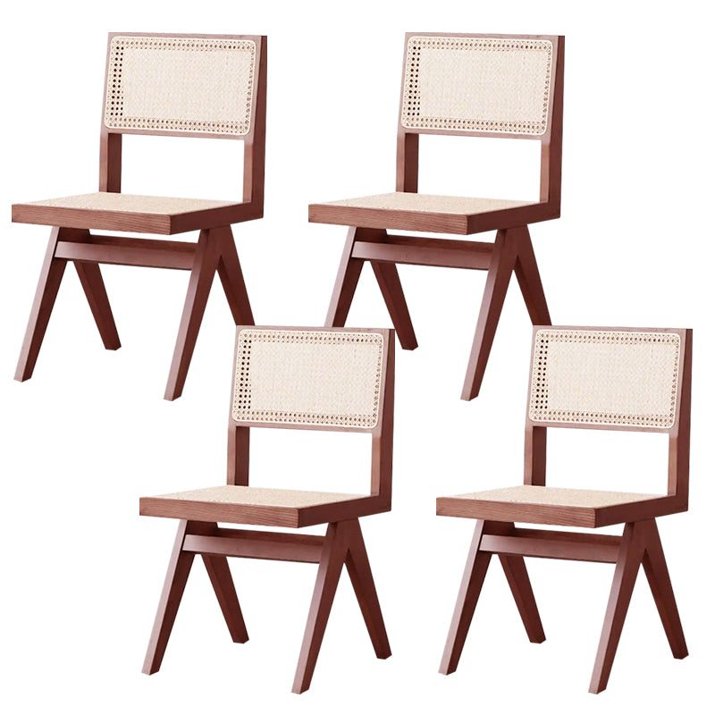 Wood Modern Dining Side Chair Cane Back Dining Chairs for Home