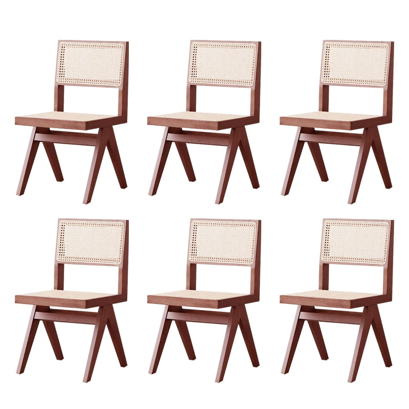 Wood Modern Dining Side Chair Cane Back Dining Chairs for Home