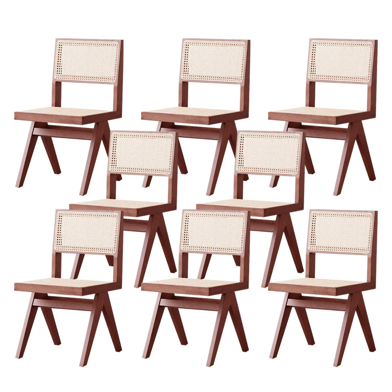 Wood Modern Dining Side Chair Cane Back Dining Chairs for Home