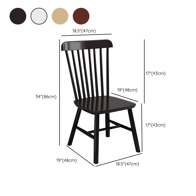 Wood Industrial Patio Side Chair Windsor Back Side Chair for Home