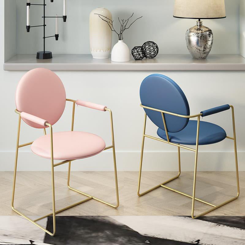 Glam Indoor Home Side Chair Gold Legs Upholstered Dining Chair