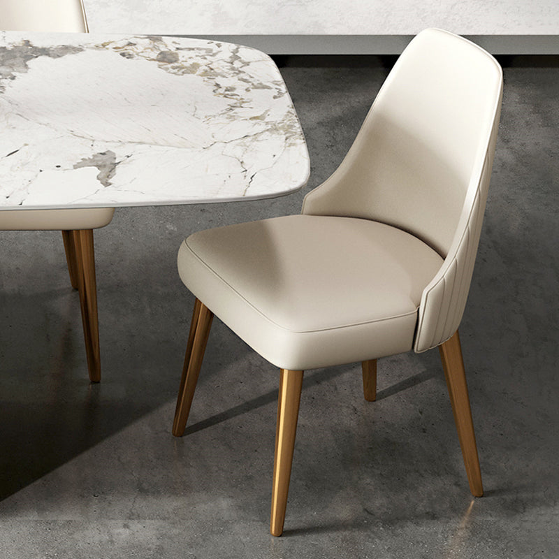 Home Glam Dining Side Chair Kitchen Faux Leather Upholstered Chair