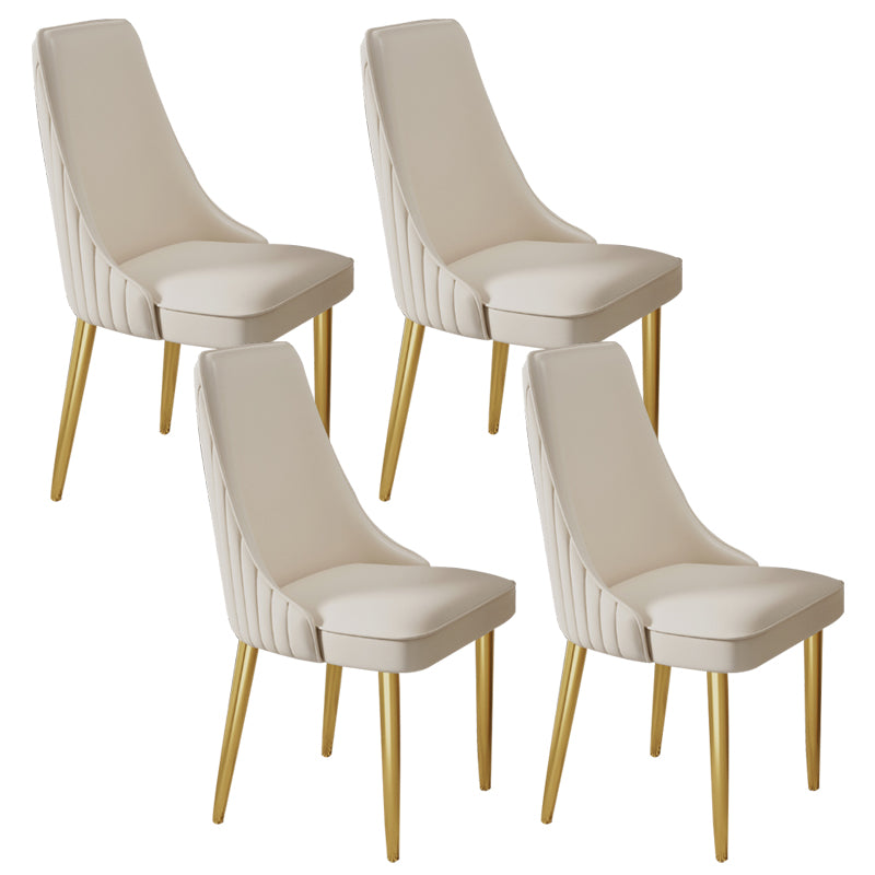 Home Glam Dining Side Chair Kitchen Faux Leather Upholstered Chair