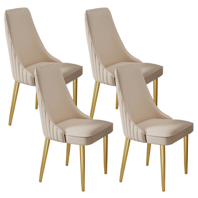 Home Glam Dining Side Chair Kitchen Faux Leather Upholstered Chair