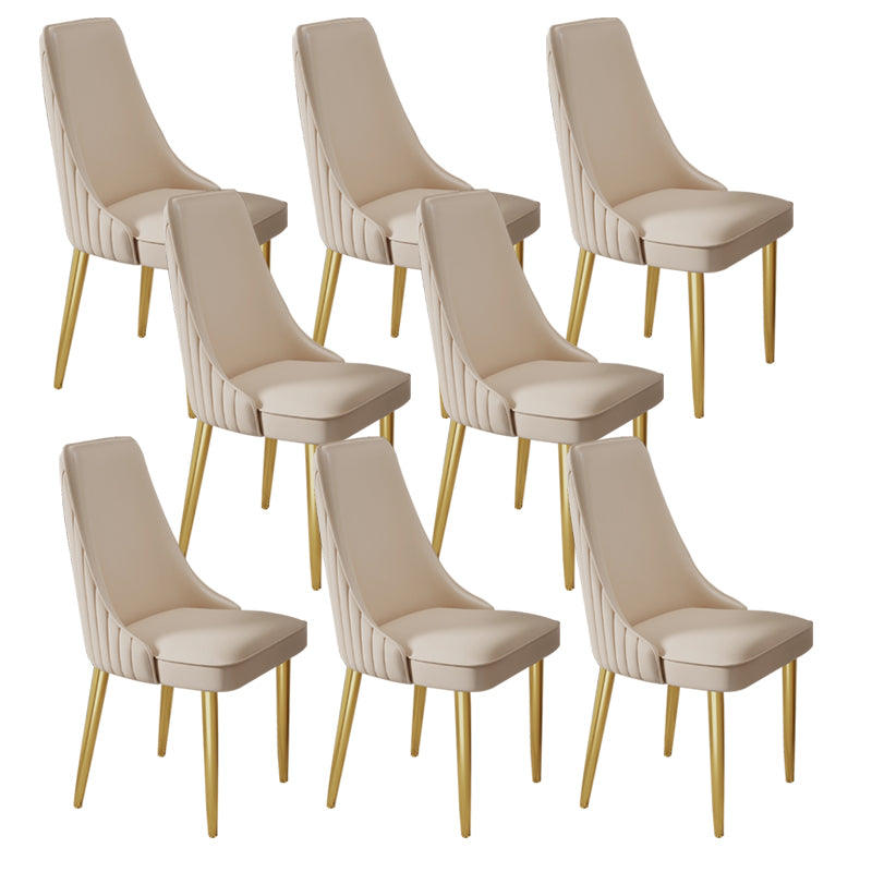 Home Glam Dining Side Chair Kitchen Faux Leather Upholstered Chair