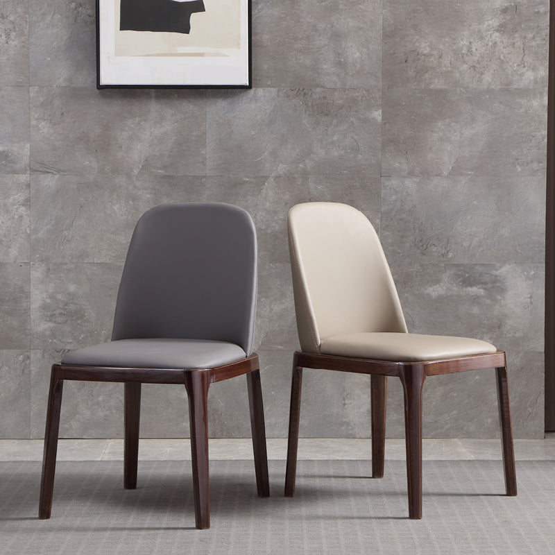 Faux Leather Dining Chairs Industrial Parsons Armless Side Chair