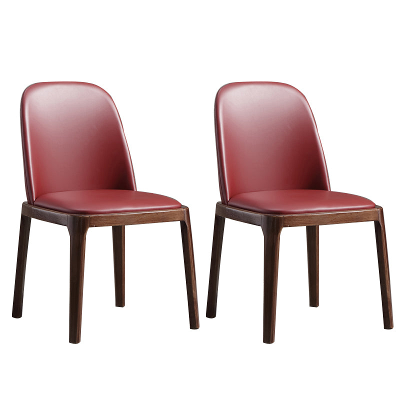 Faux Leather Dining Chairs Industrial Parsons Armless Side Chair