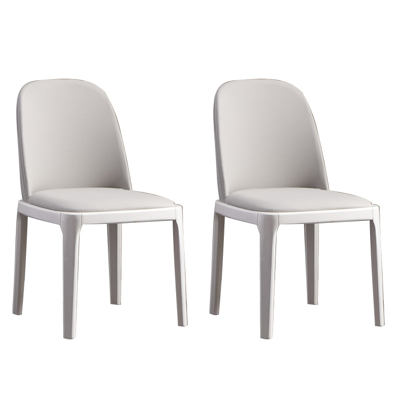 Faux Leather Dining Chairs Industrial Parsons Armless Side Chair