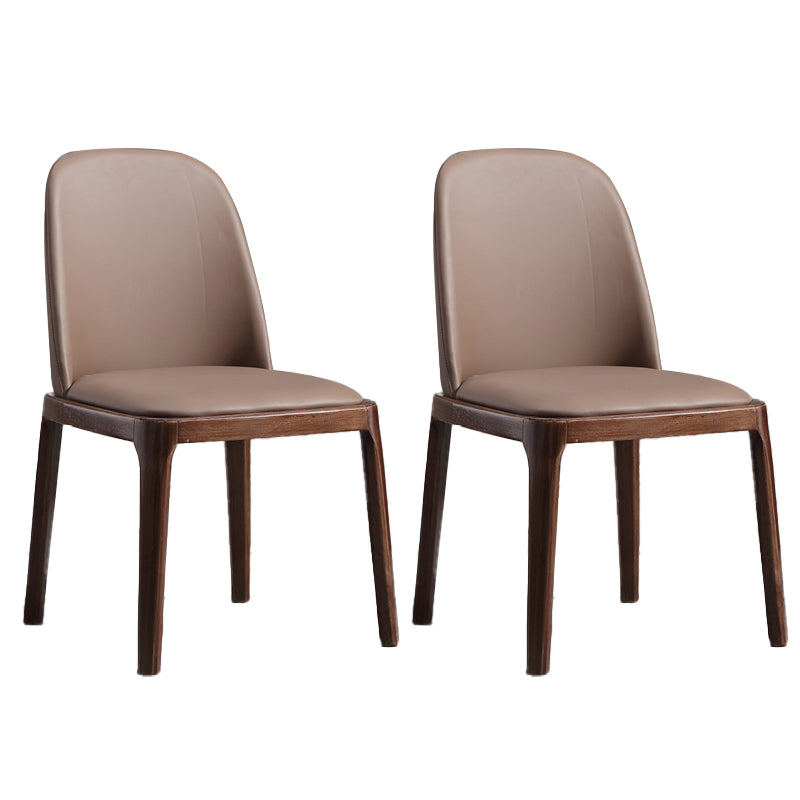 Faux Leather Dining Chairs Industrial Parsons Armless Side Chair